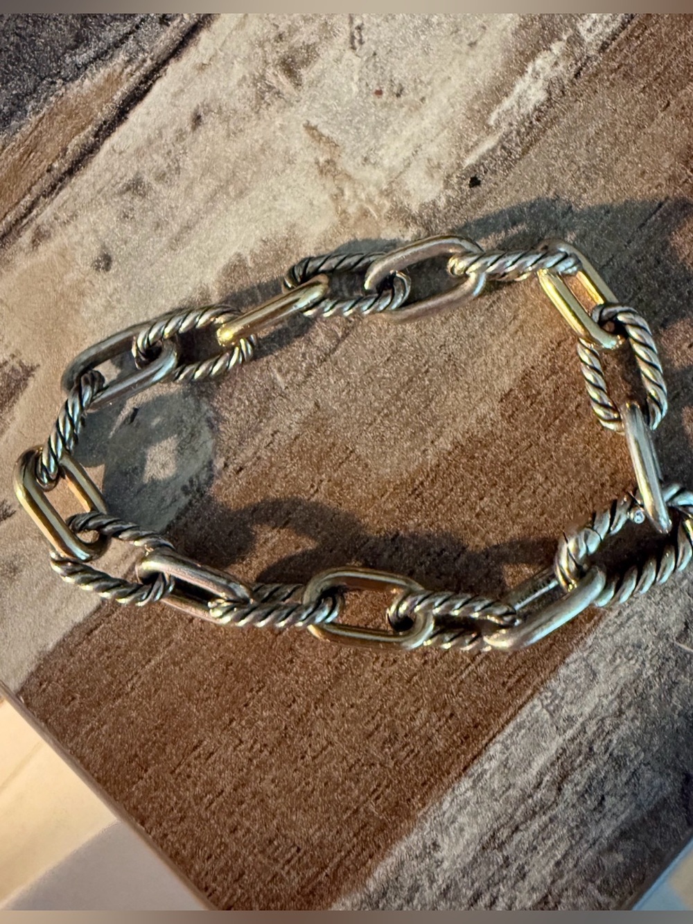 Two Tone Madison Chain Bracelet 8.5mm - Picture 3 of 4